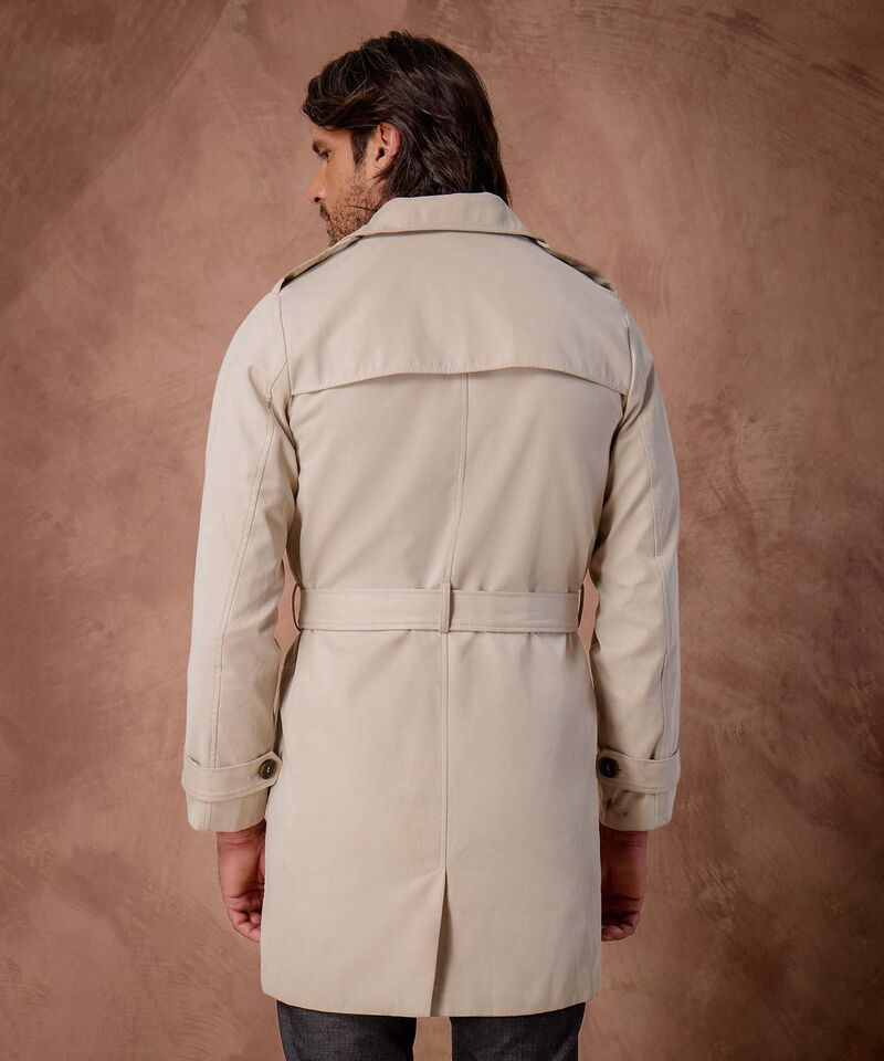 Chaqueta Trench Unicolor Con Cinturon 