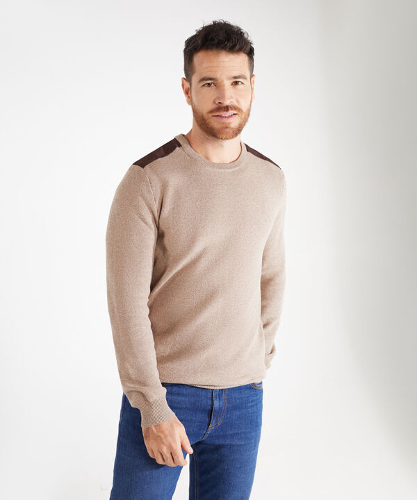 Saco Cuello Redondo Con Piezas En Hombros image number null