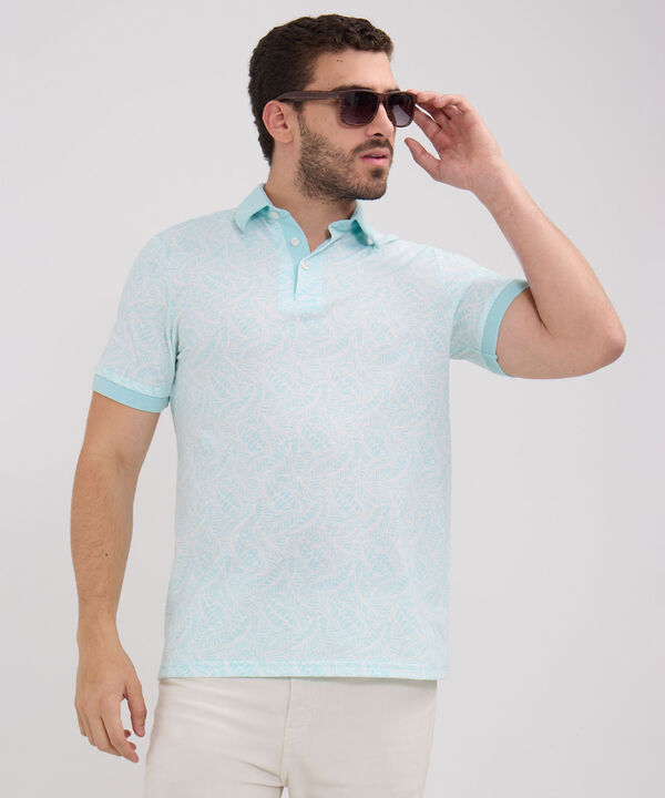Polo Estampada, Cuello Máquina Con Puños Tejidos