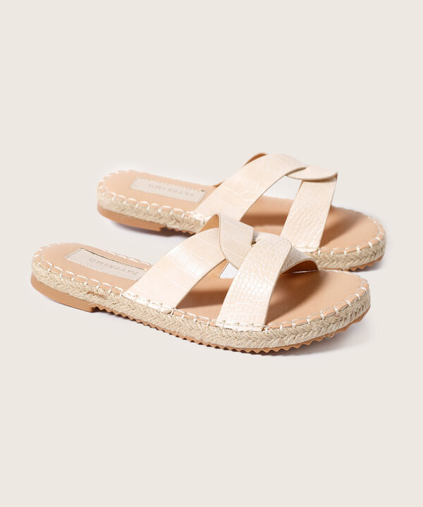 Sandalias Planas Tipo Slide Con Tiras Cruzadas Para Mujer image number null