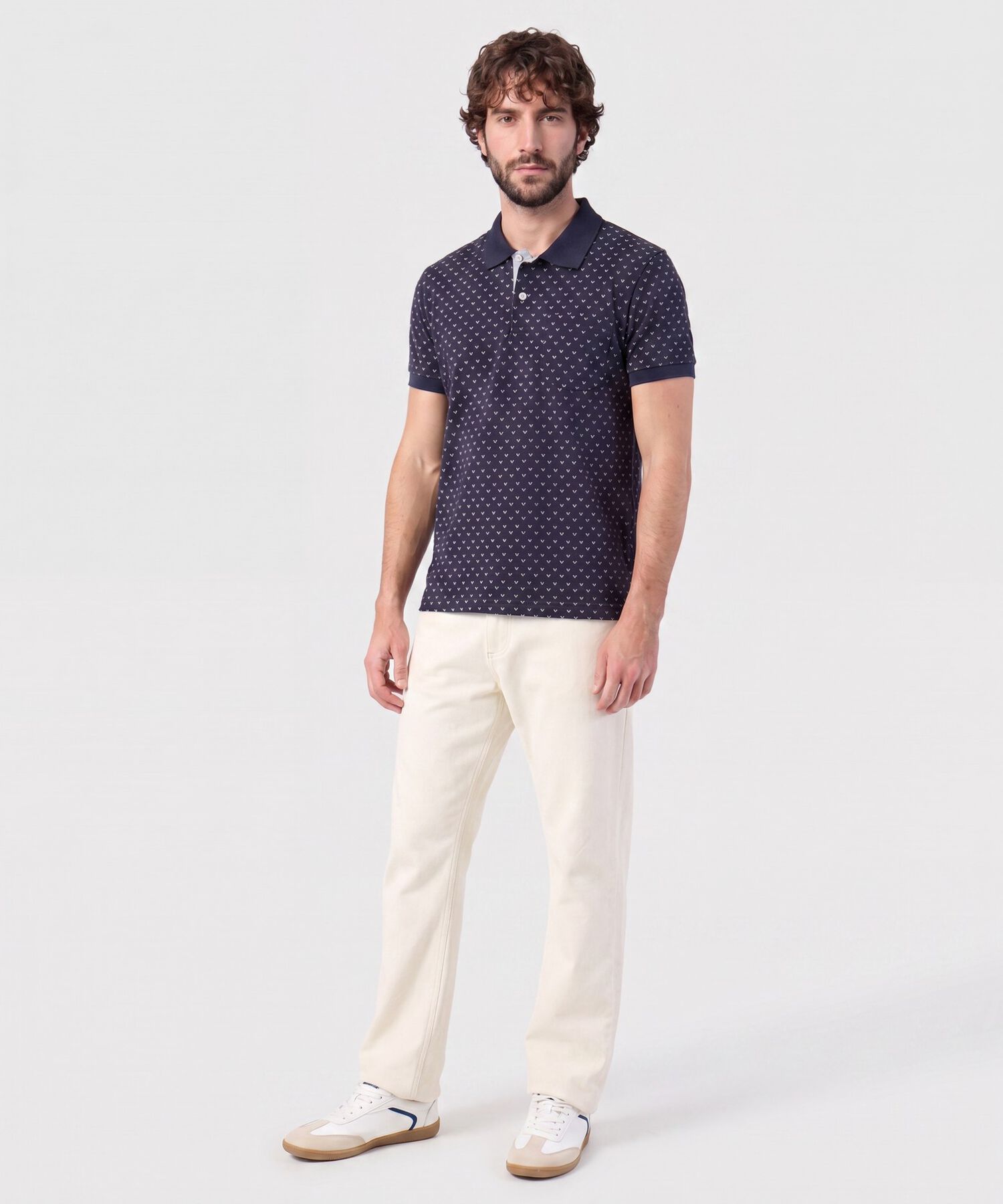 Polo Estampada Con Bolsillo 