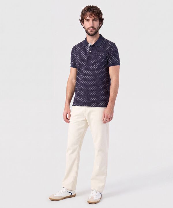 Polo Estampada Con Bolsillo 
