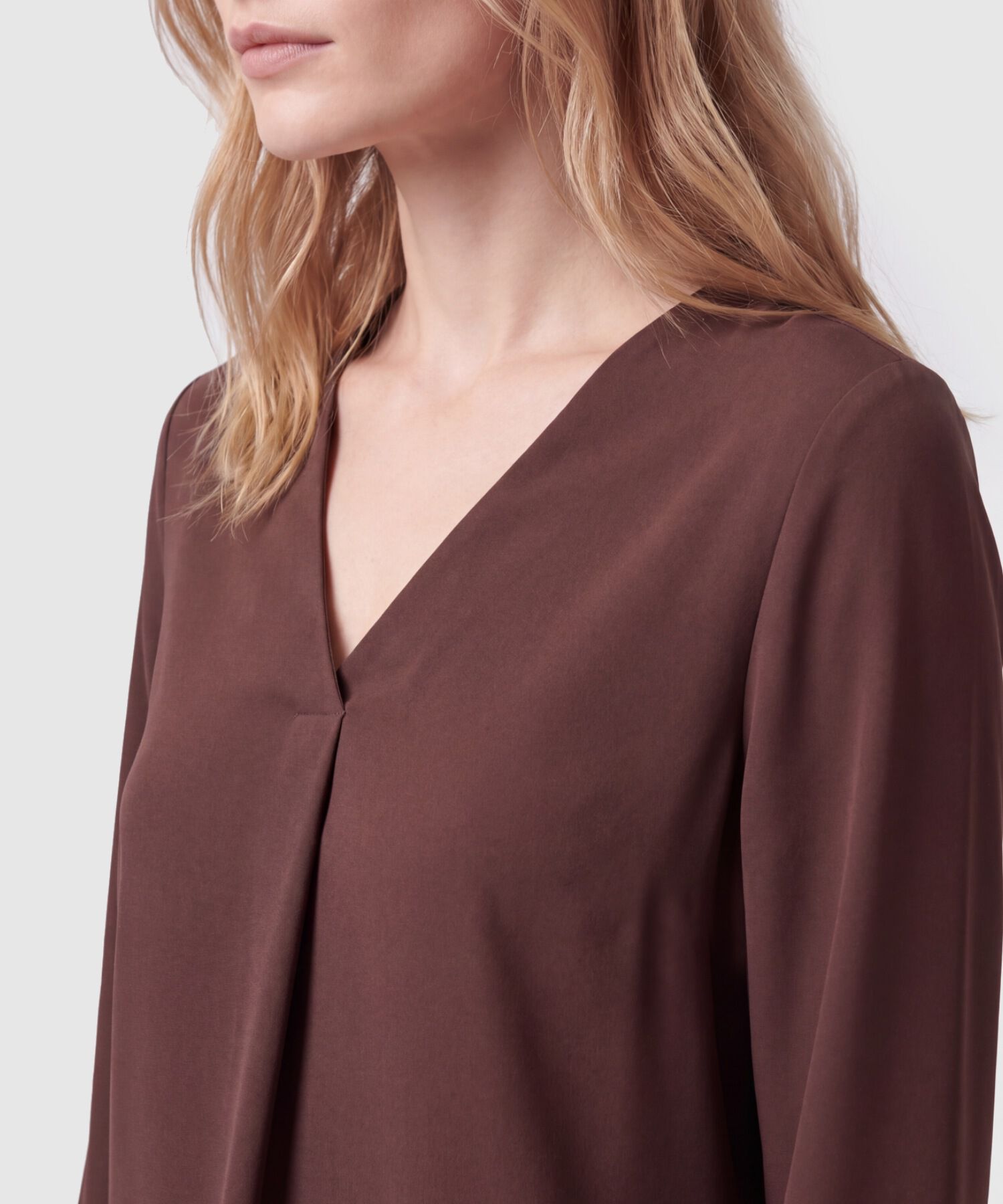Blusa Unicolor Manga 3/4 Para Mujer