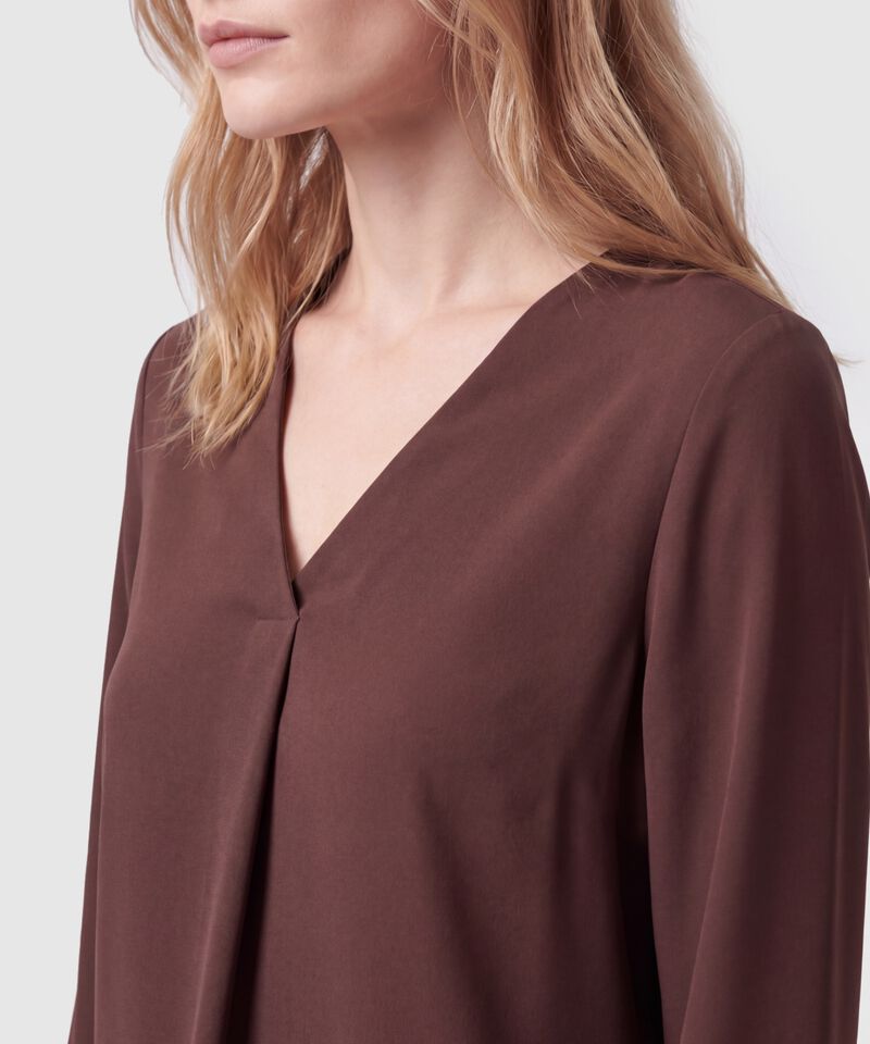 Blusa Unicolor Manga 3/4 Para Mujer