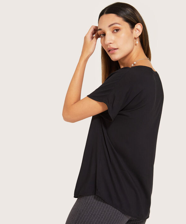 Blusa Manga Corta Con Cuello Mao image number null