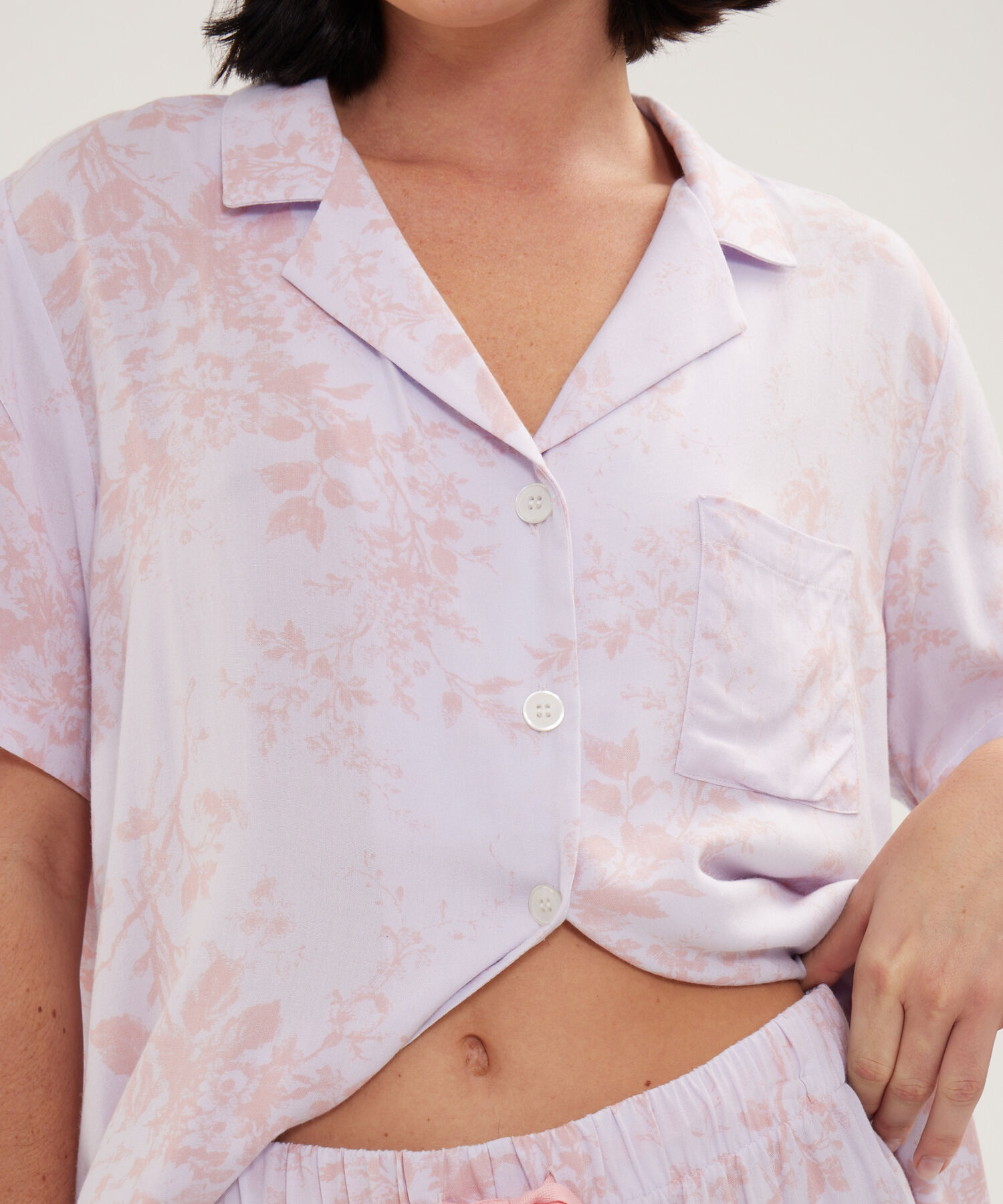 Pijama Camisa Resort Manga Corta Con Short Estampado
