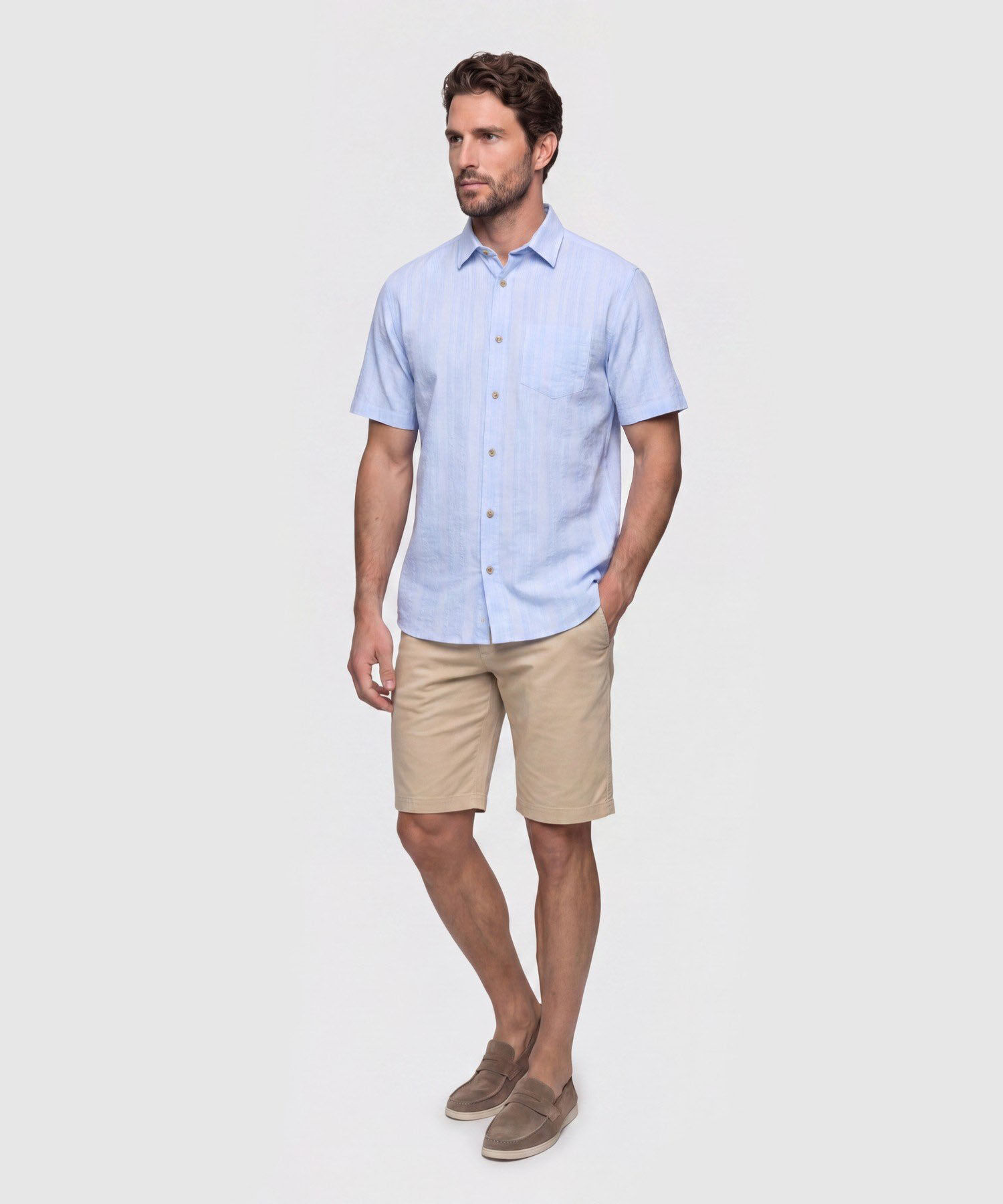 Camisa Manga Corta Texturizada para Hombre