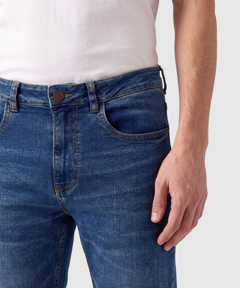 Jeans Regular Fit Azul Medio Para Hombre