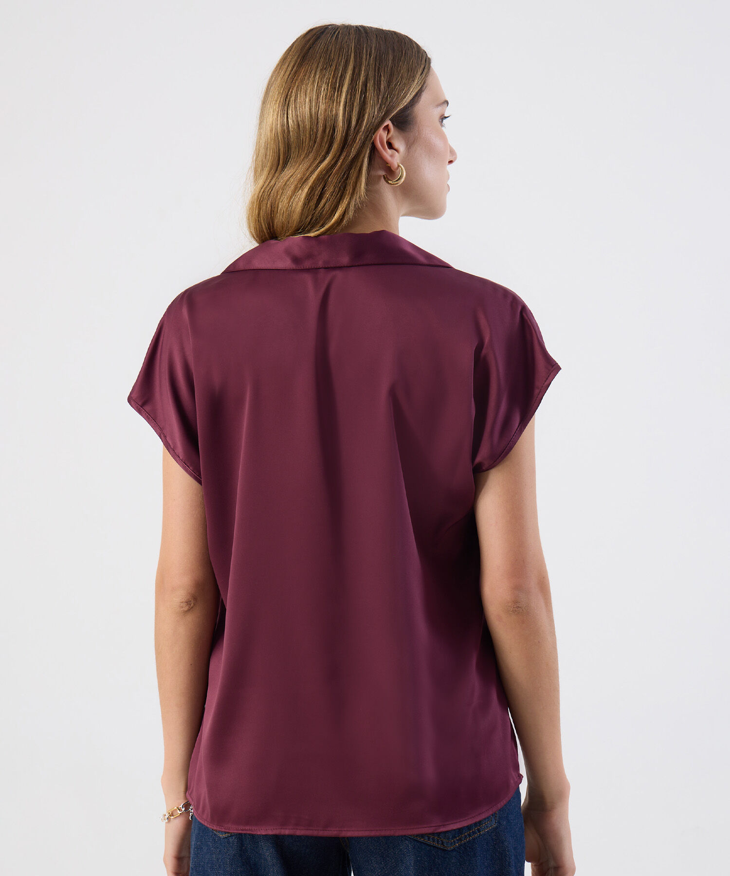 Blusa Casual De Manga Corta Para Mujer