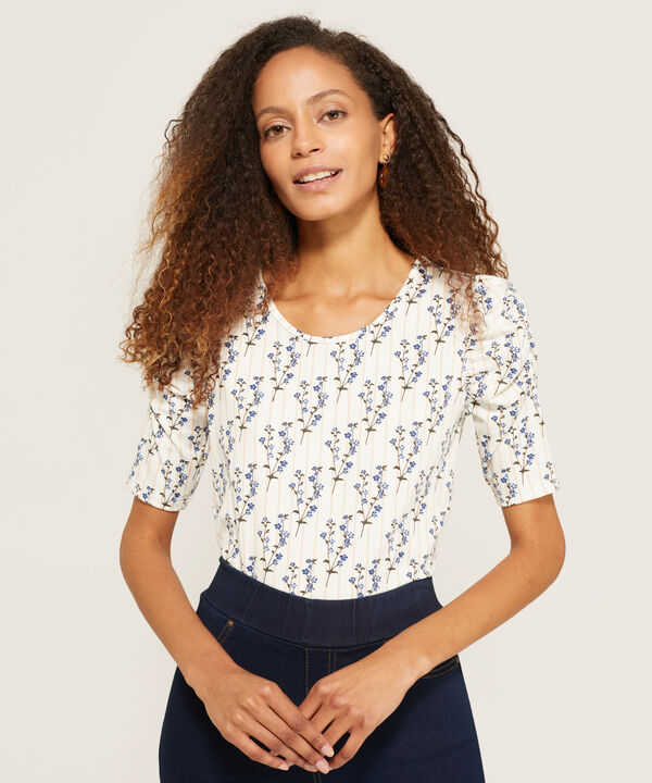 Camiseta Estampada Con Ruche