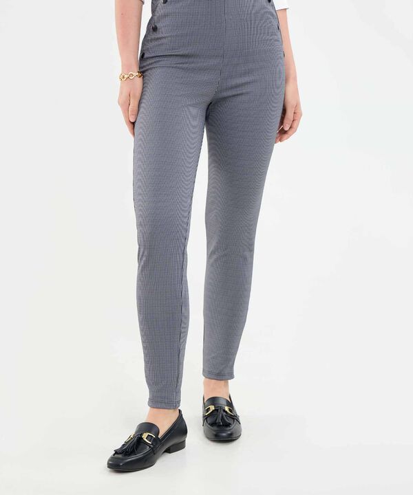 Leggins unicolor con broches en frente para mujer image number null