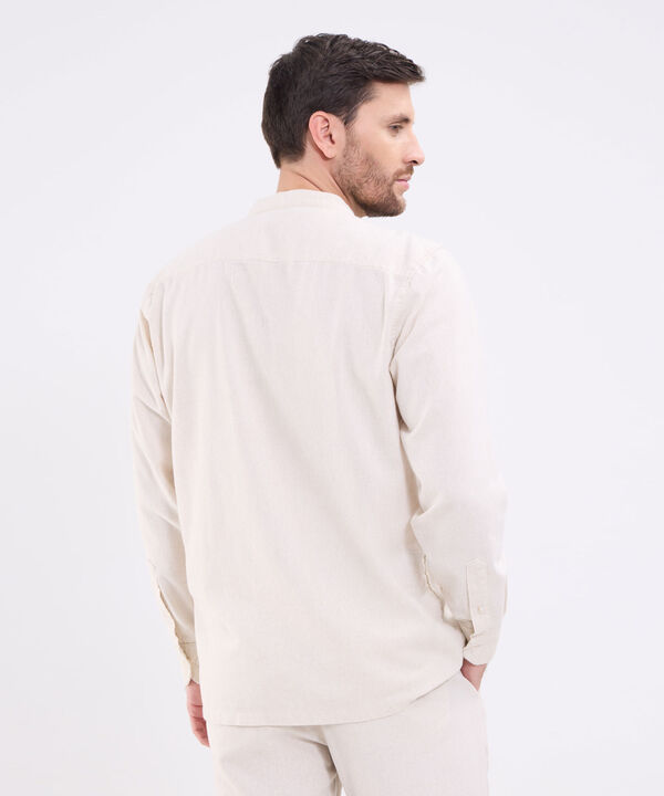 Camisa guayabera manga larga con bordado para hombre