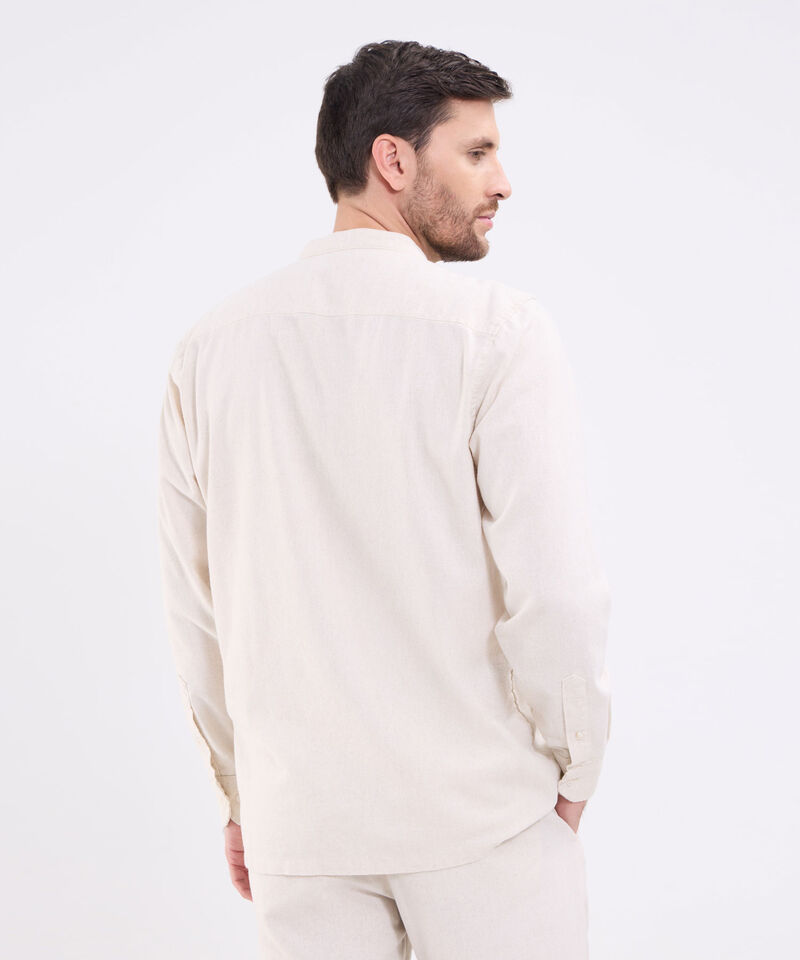 Camisa guayabera manga larga con bordado para hombre