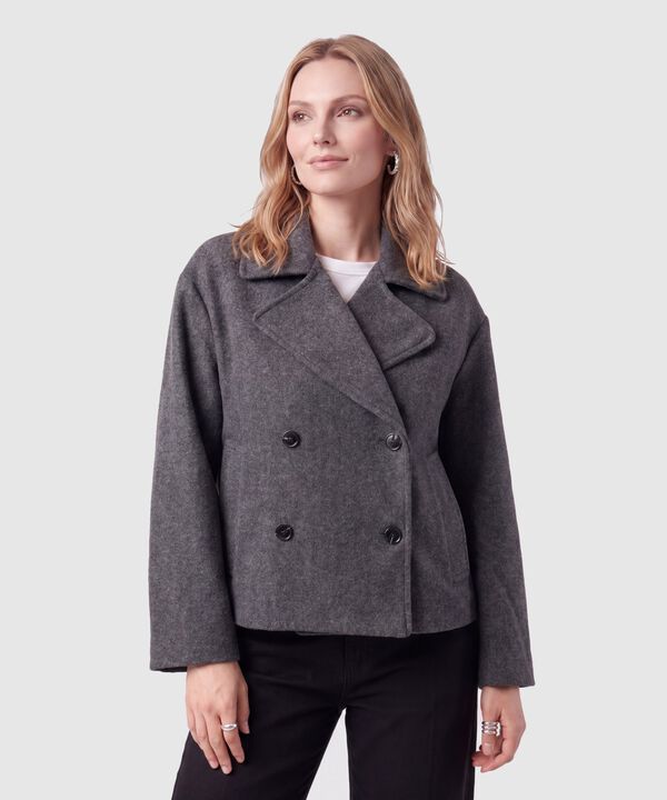 Chaqueta Cruzada De Corte Corto Para Mujer image number null