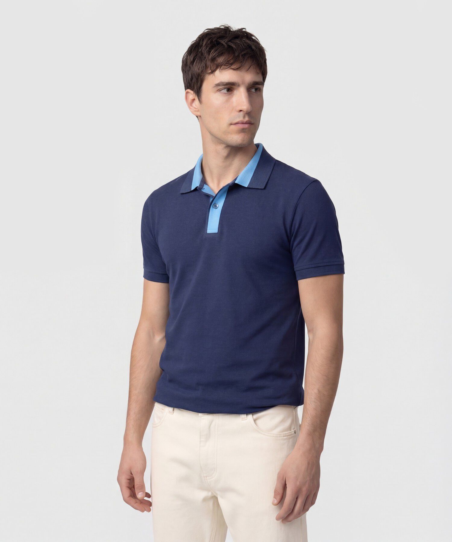 Polo Hombre con Cuello a Contraste