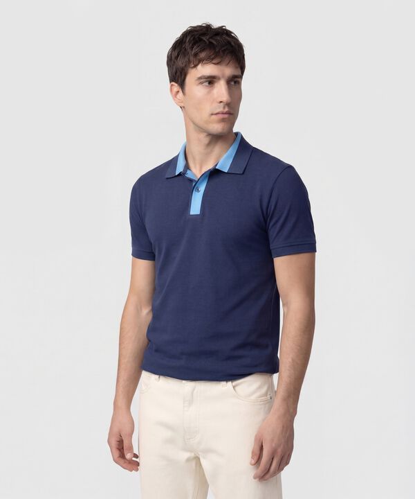 Polo Hombre con Cuello a Contraste image number null