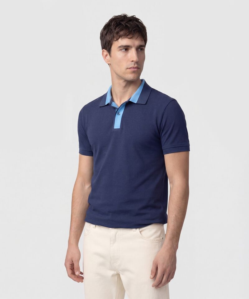 Polo Hombre con Cuello a Contraste