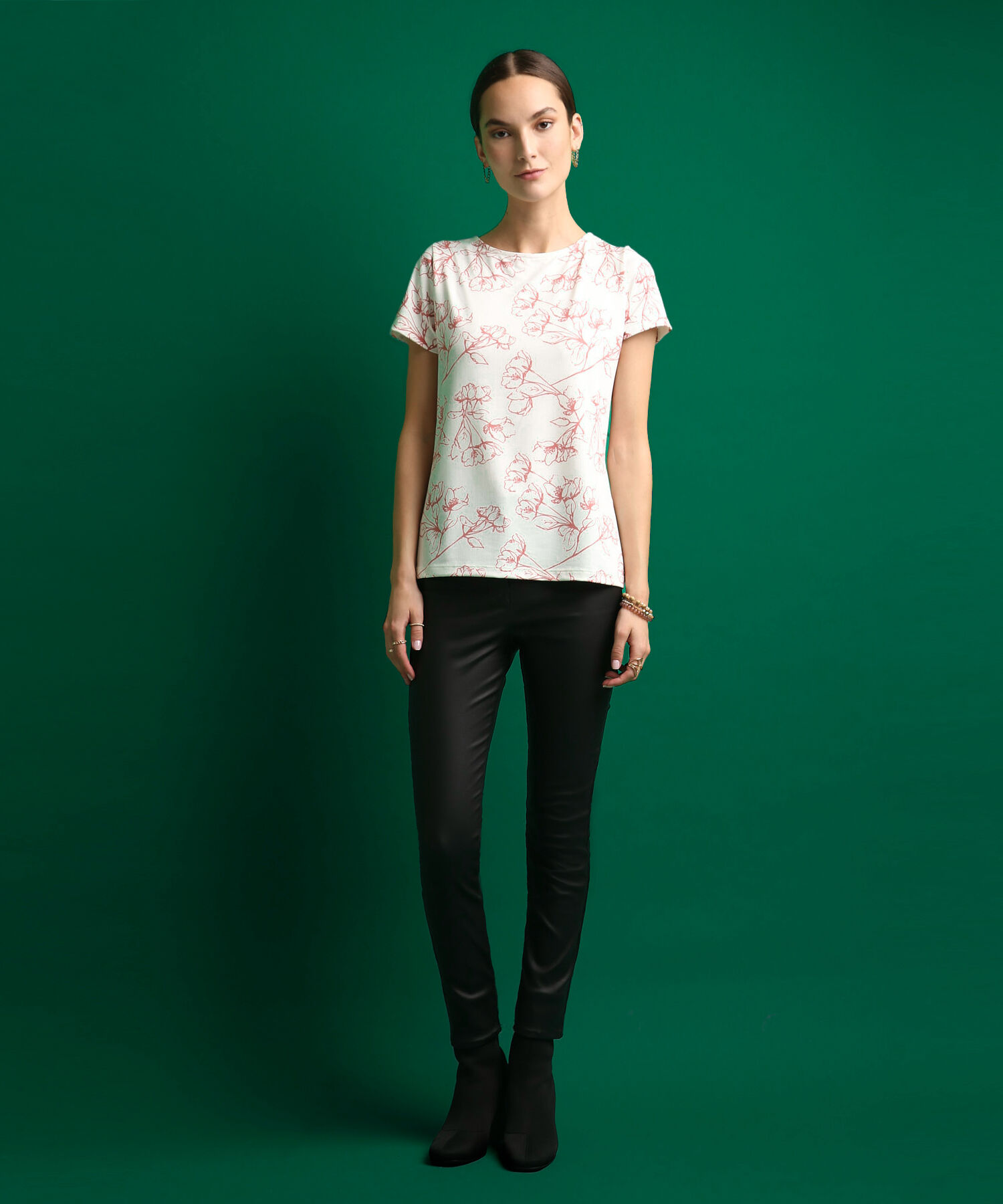 Camiseta Manga Corta Cuello Redondo Estampada