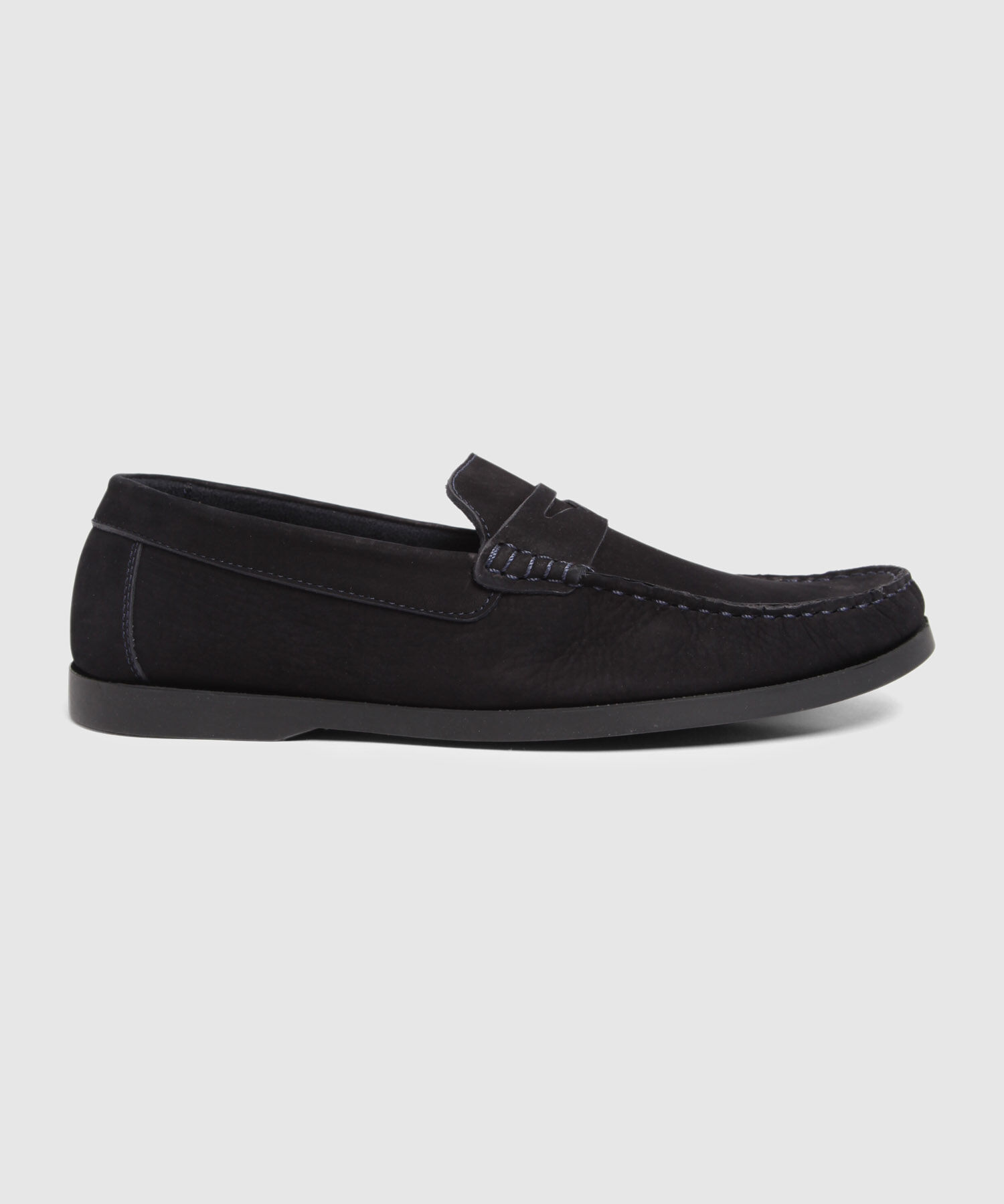 Mocas&iacute;n Elegante de Antelina con Costura Frontal Para Hombre
