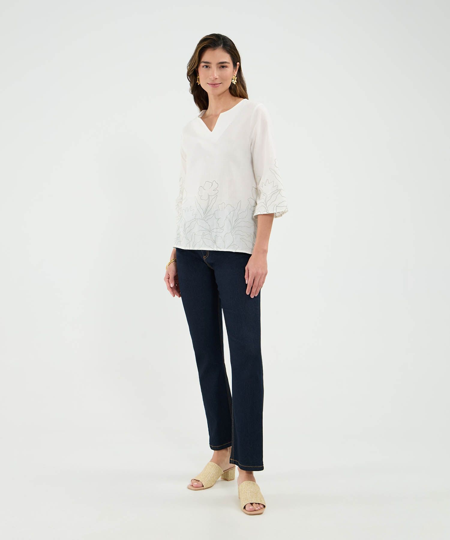 Blusa Estampada Efecto Rústico
