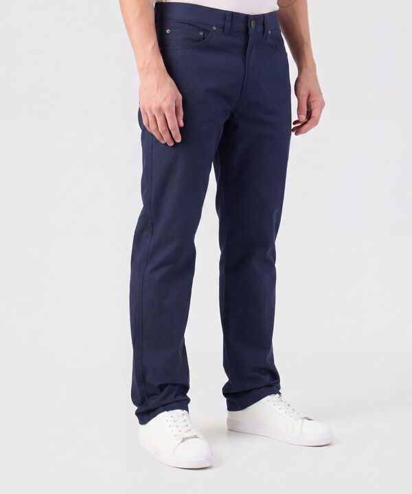 Pantalon Unicolor, 5 Bolsillos, Silueta Regular Fit image number null