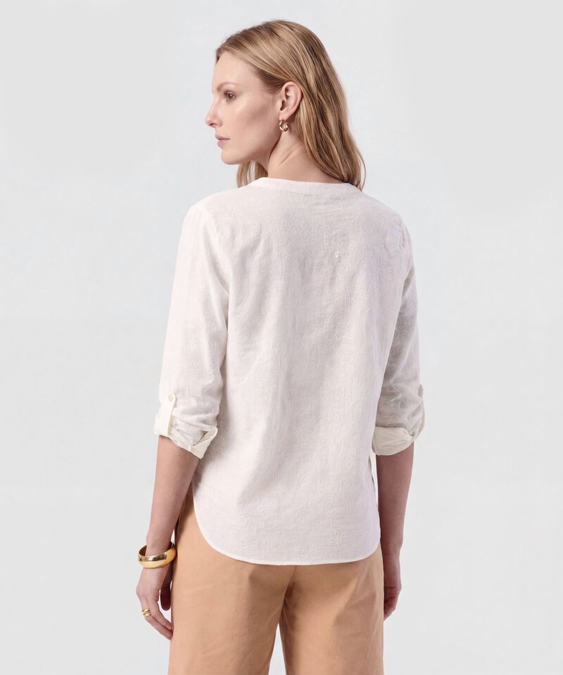 Blusa De Cuello Neru Y Manga Ajustable Para Mujer