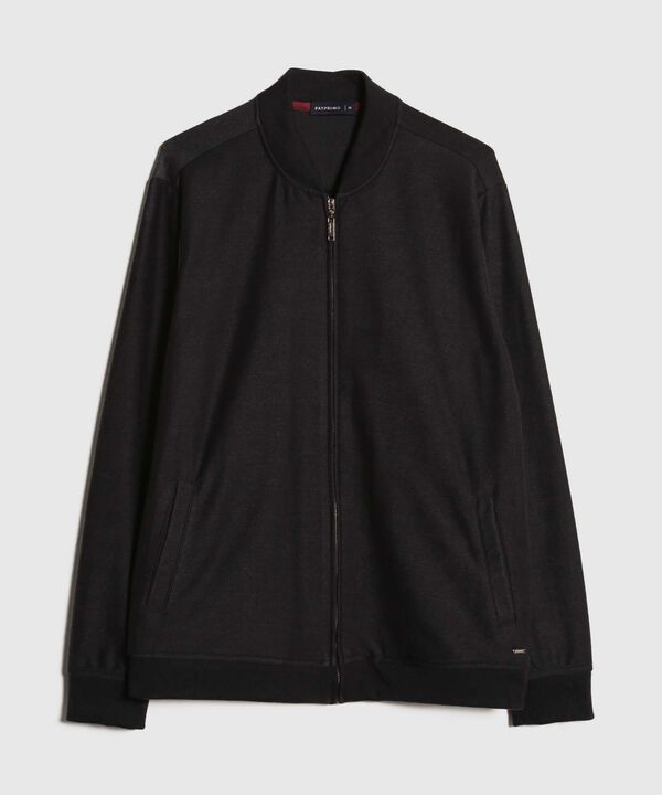 Buzo Bomber Tela Con Textura