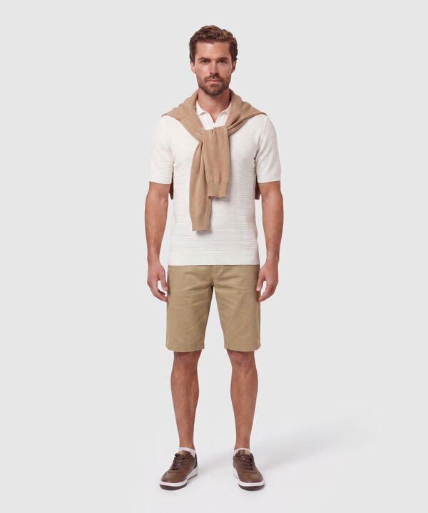 Polo Tejido Con Cuello Abierto Para Hombre