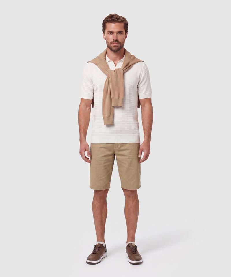 Polo Tejido Con Cuello Abierto Para Hombre