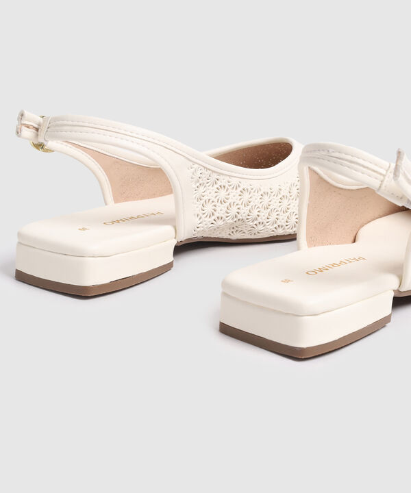 Zapatos Planos Destalonados Con Calado Floral Para Mujer