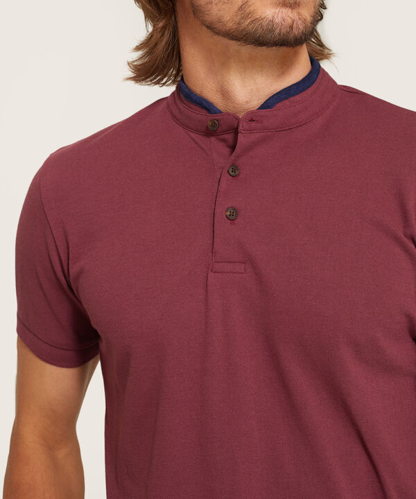 Polo Unicolor Cuello Mao Para Hombre