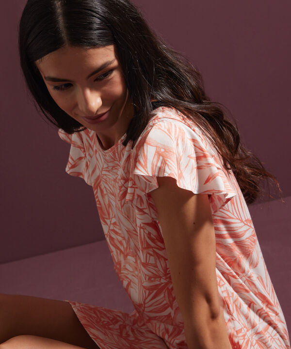 Vestido Estampado Manga Corta Con Vuelo image number null