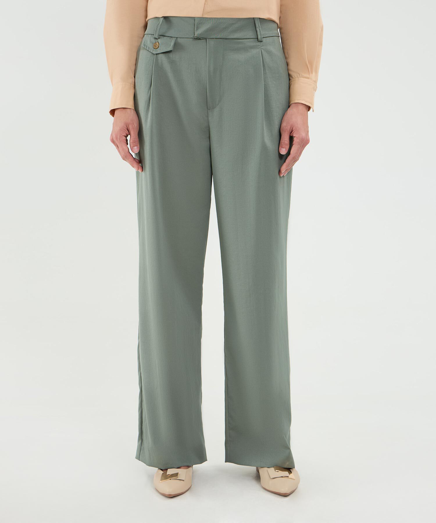 Pantalón Fluido con Prenses