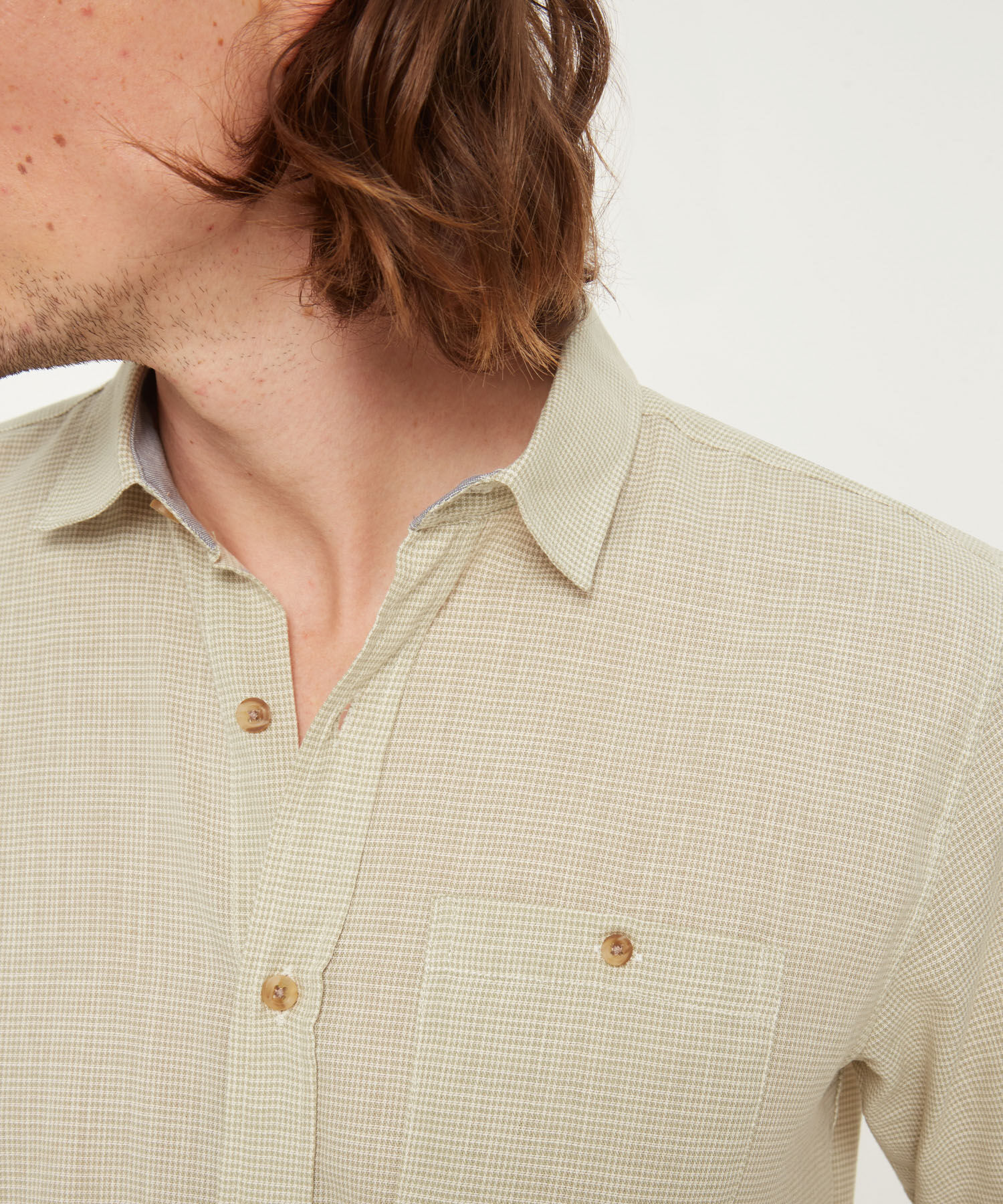 Camisa , Manga Corta Con Bolsillo