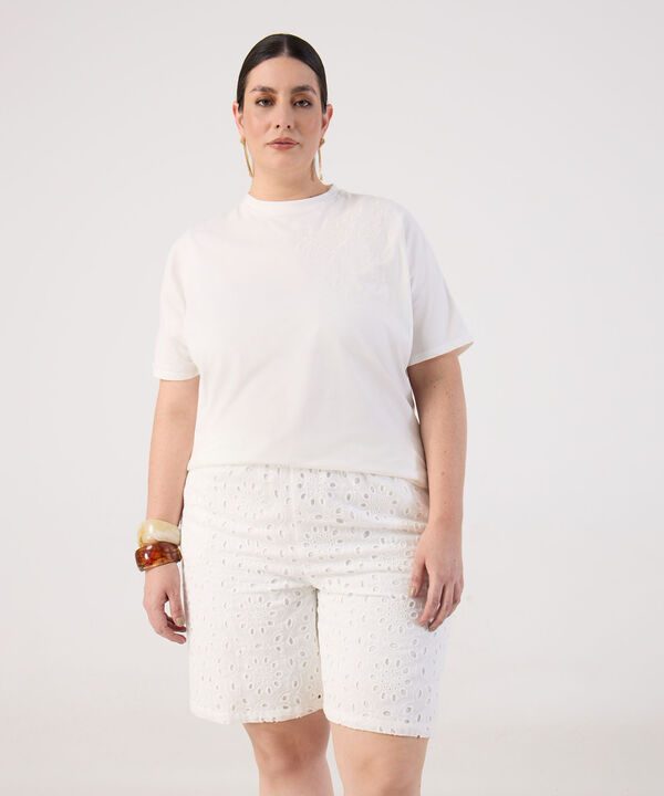 Camiseta Unicolor Texturizada Para Mujer Curvy image number null