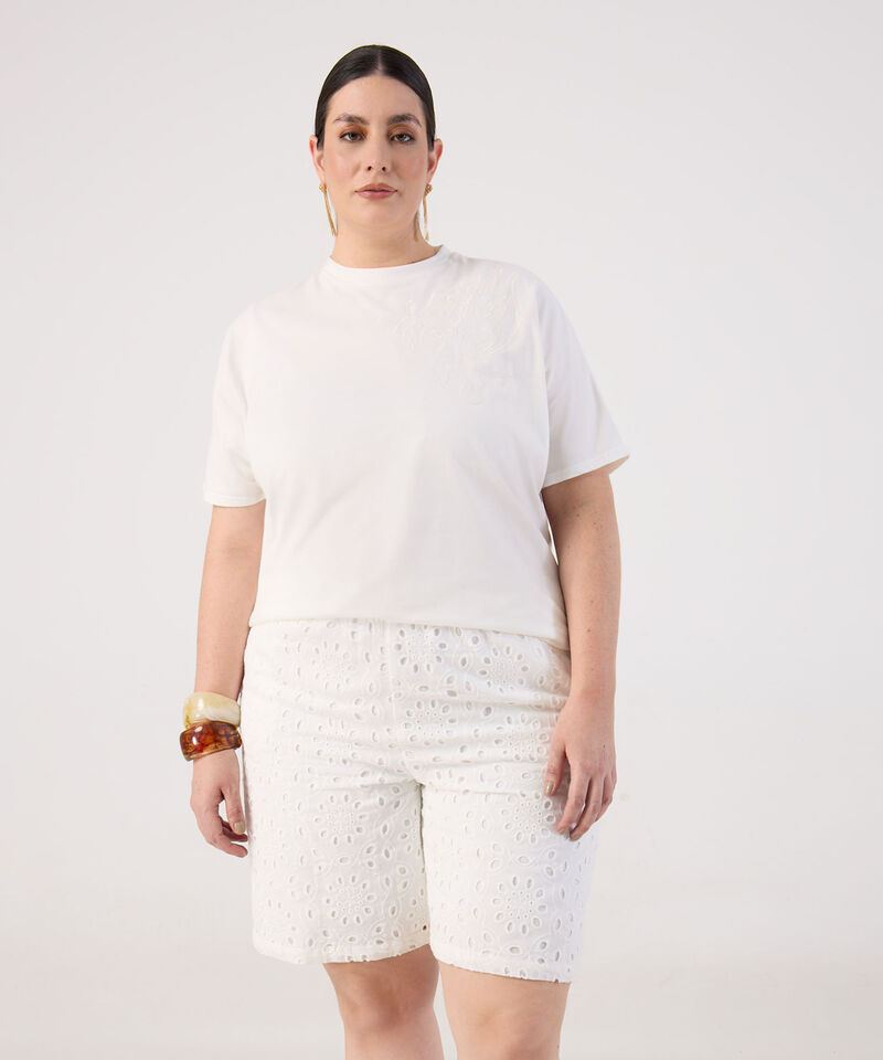 Camiseta Unicolor Texturizada Para Mujer Curvy