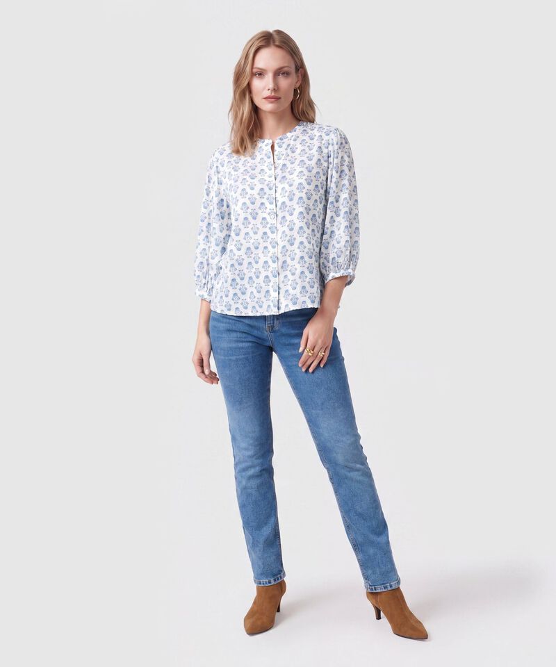 Blusa De Cuello Ner&uacute; Con Botones Mujer