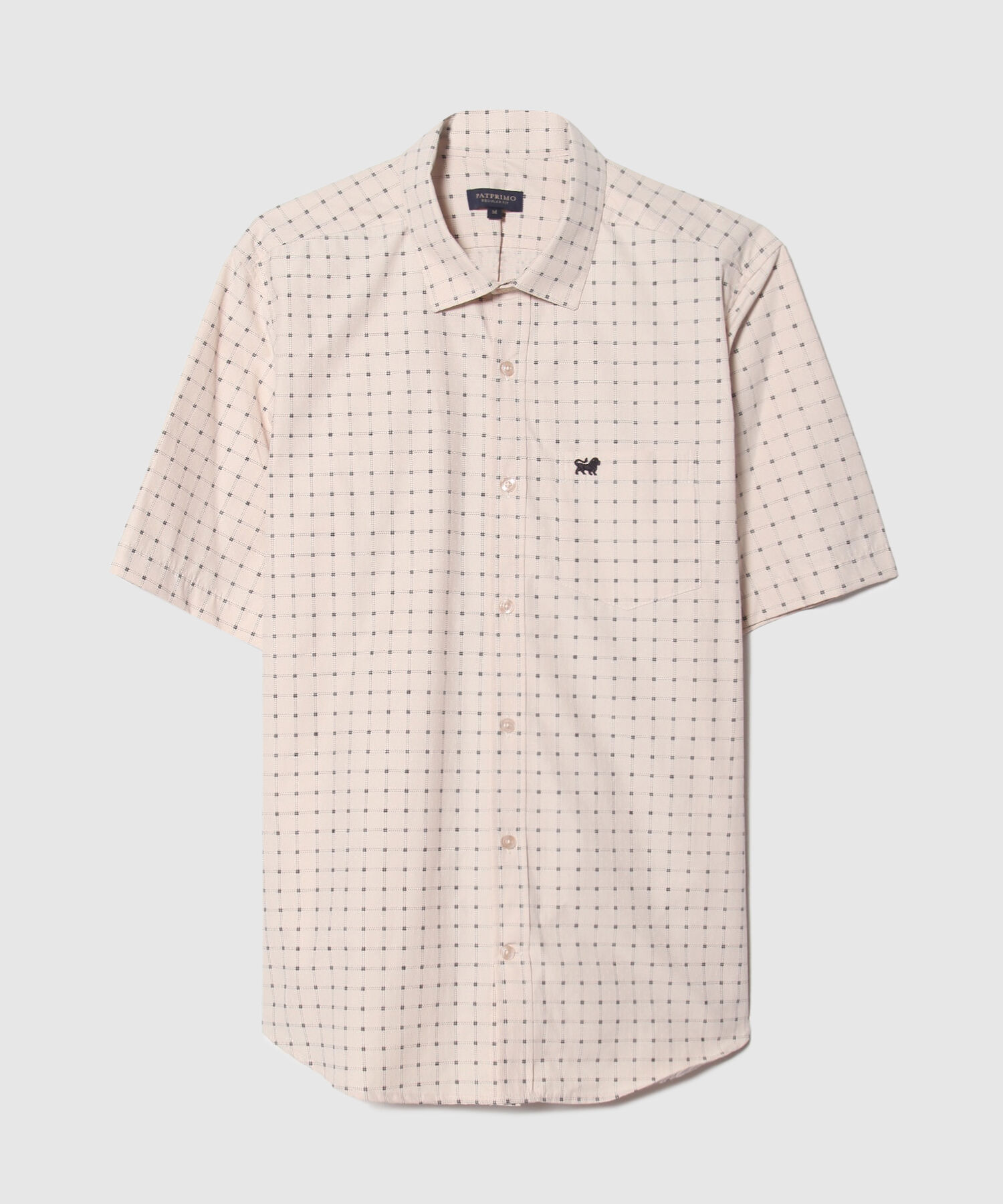 Camisa Estampada Manga Corta Con Bolsillo