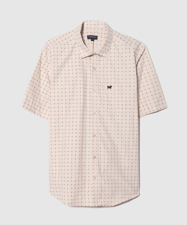 Camisa Estampada Manga Corta Con Bolsillo