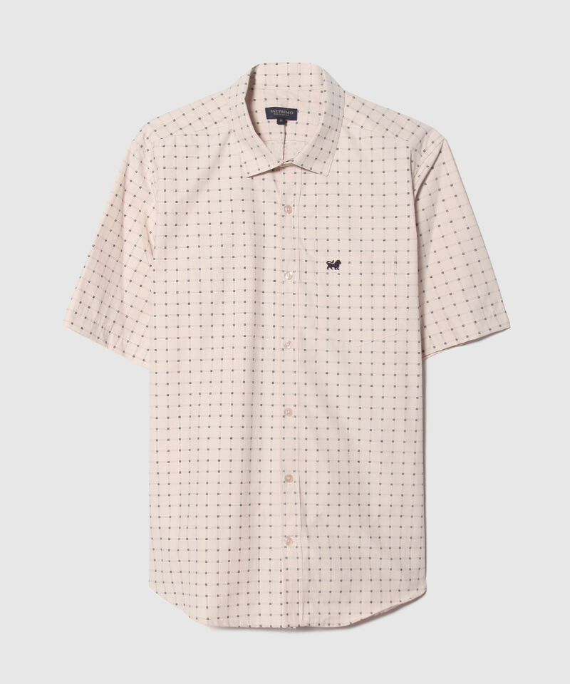 Camisa Estampada Manga Corta Con Bolsillo