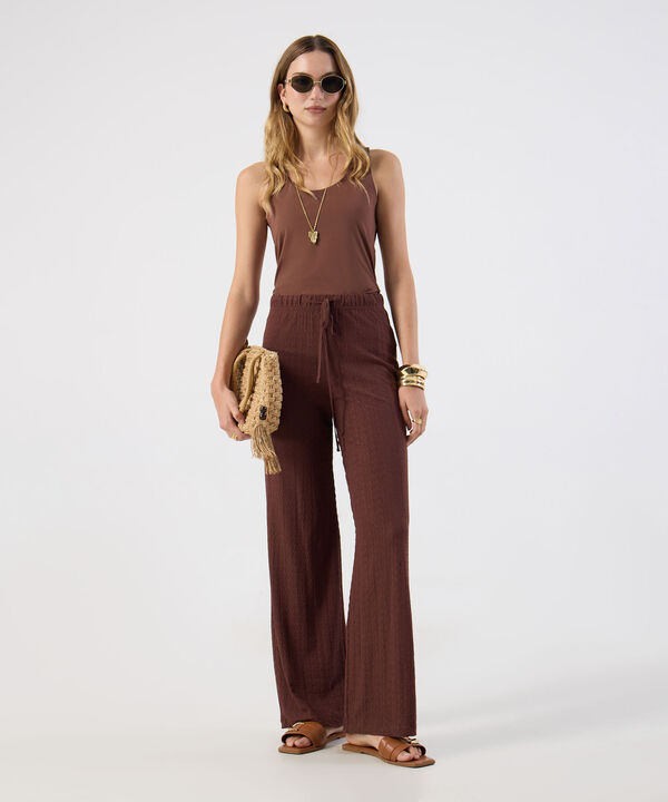 Pantal&oacute;n Tejido Amplio C&oacute;modo Para Mujer image number null