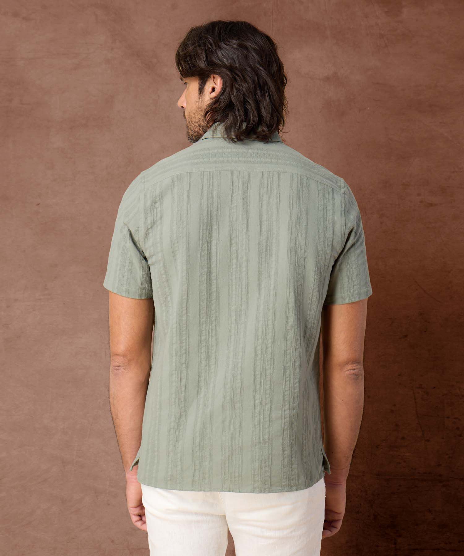 Camisa de Manga Corta Texturizada para Hombre