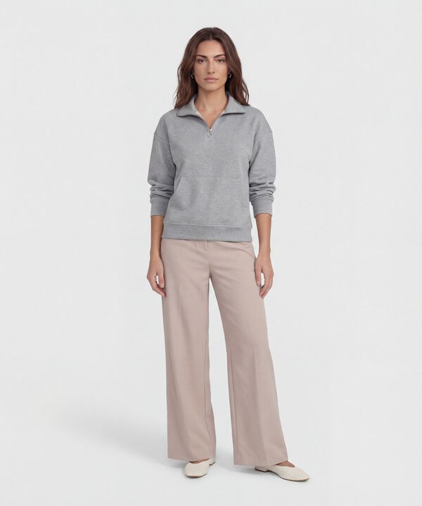 Buzo Unicolor con Cierre Frontal para Mujer