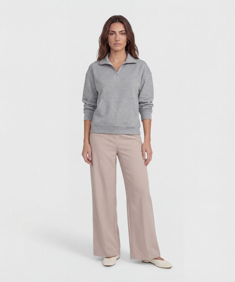 Buzo Unicolor con Cierre Frontal para Mujer