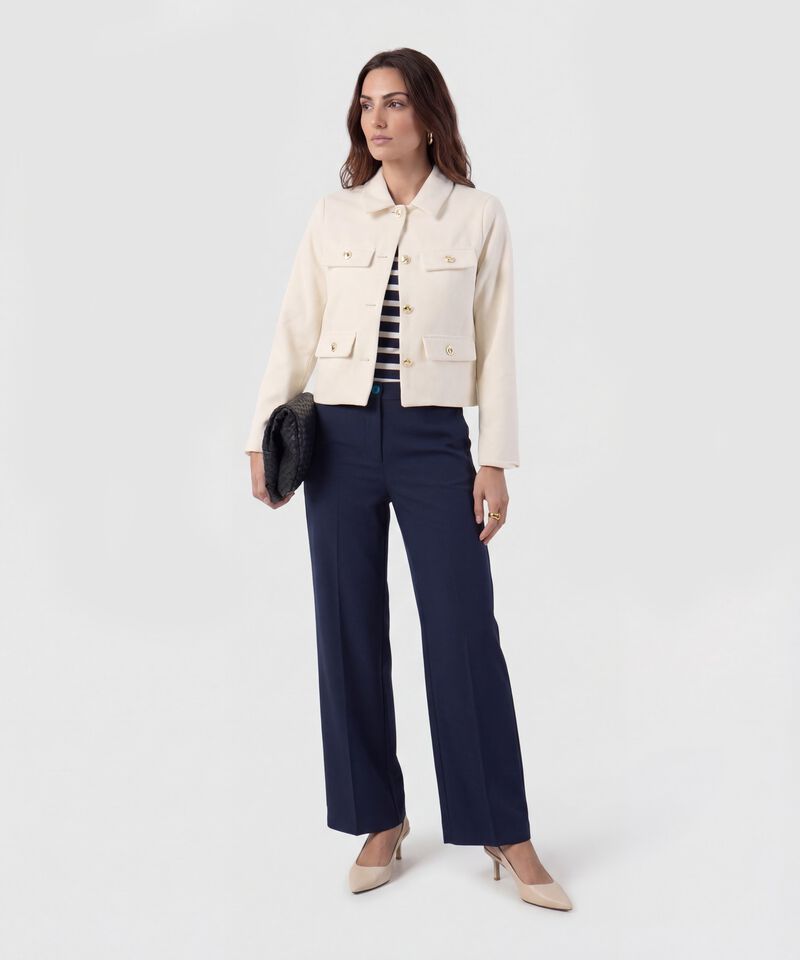 Pantal&oacute;n Unicolor Con Pinzas Para Mujer