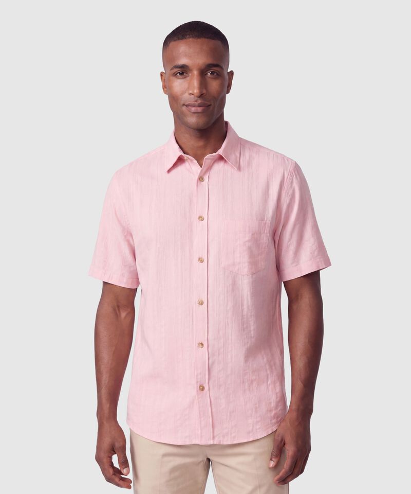 Camisa Manga Corta Texturizada Hombre