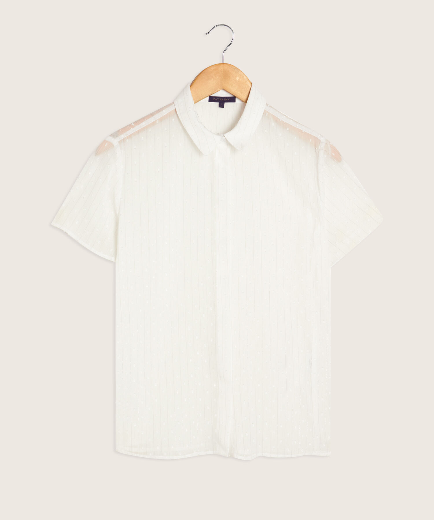 Camisa Manga Corta Unicolor Tela De Textura