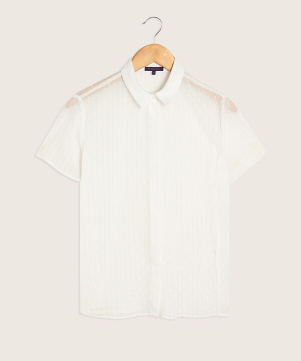 Camisa Manga Corta Unicolor Tela De Textura