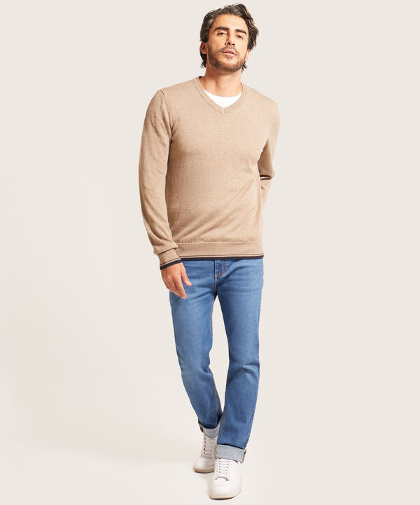 Saco Cuello V Con Coderas Tejidas