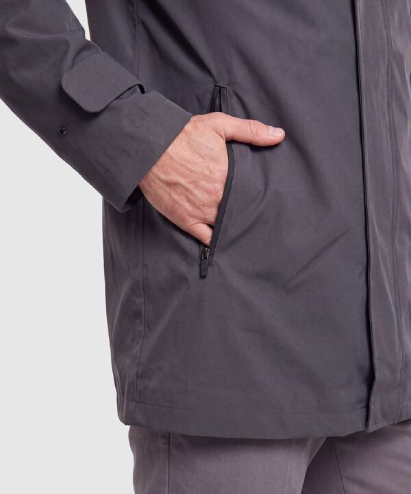 Chaqueta Unicolor con Capucha Para Hombre